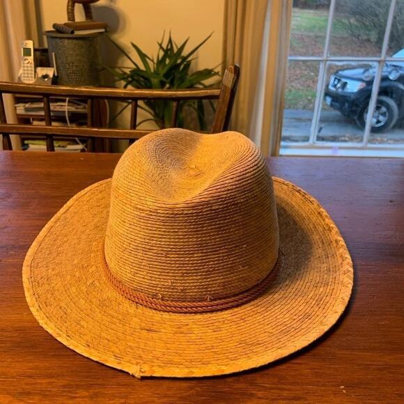 Legitimo Hat Saguaro Mexican Woven Palm Straw Sz 55 / 6 7/8. Cowboy w Band. - Picture 3 of 6